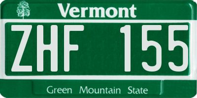 VT license plate ZHF155