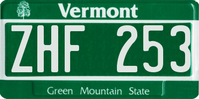 VT license plate ZHF253