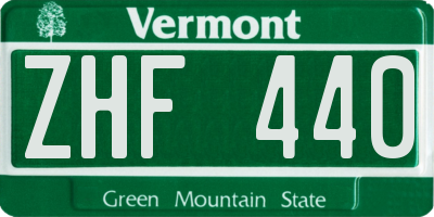 VT license plate ZHF440