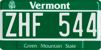 VT license plate ZHF544