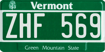 VT license plate ZHF569
