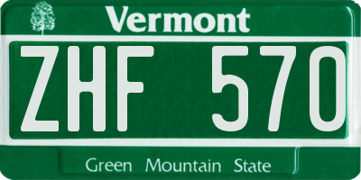 VT license plate ZHF570