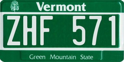 VT license plate ZHF571