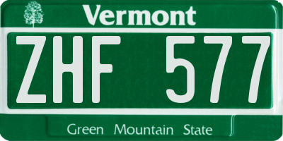 VT license plate ZHF577