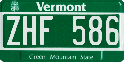 VT license plate ZHF586