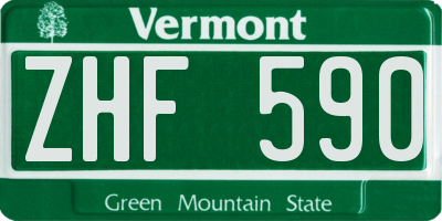 VT license plate ZHF590
