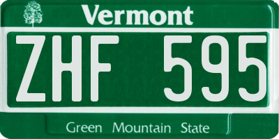 VT license plate ZHF595