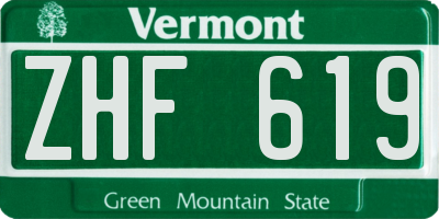 VT license plate ZHF619