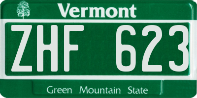 VT license plate ZHF623