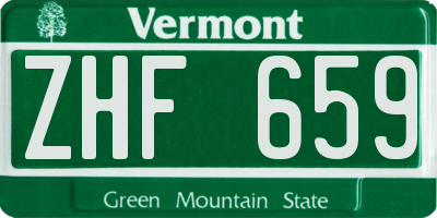 VT license plate ZHF659
