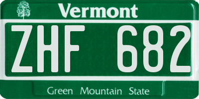 VT license plate ZHF682