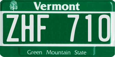 VT license plate ZHF710
