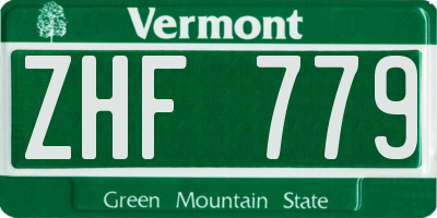 VT license plate ZHF779