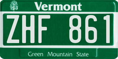 VT license plate ZHF861