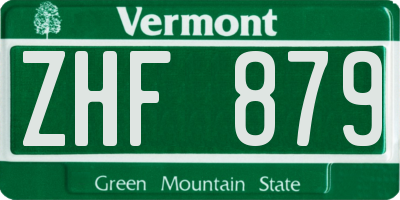 VT license plate ZHF879