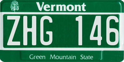 VT license plate ZHG146