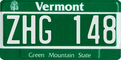 VT license plate ZHG148