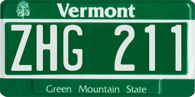 VT license plate ZHG211