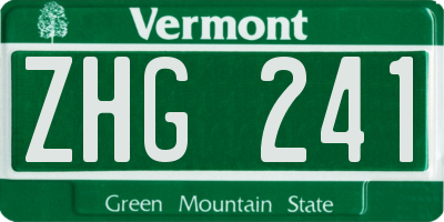 VT license plate ZHG241