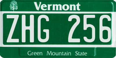 VT license plate ZHG256
