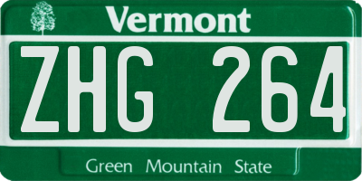 VT license plate ZHG264