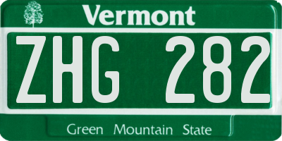 VT license plate ZHG282