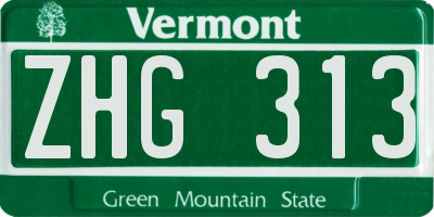 VT license plate ZHG313