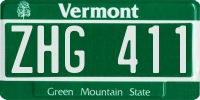 VT license plate ZHG411