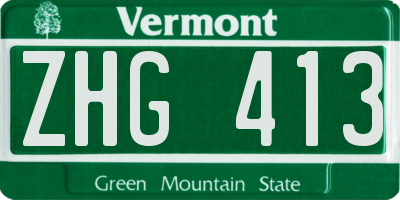 VT license plate ZHG413