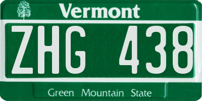 VT license plate ZHG438
