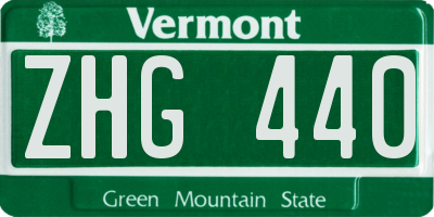 VT license plate ZHG440