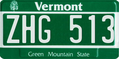 VT license plate ZHG513