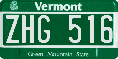 VT license plate ZHG516