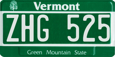 VT license plate ZHG525