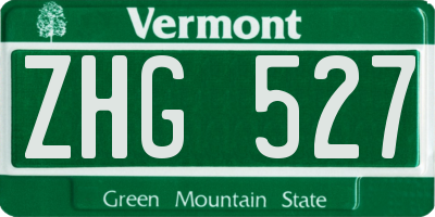 VT license plate ZHG527