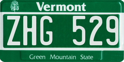 VT license plate ZHG529