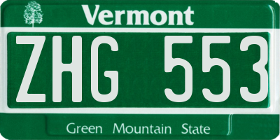 VT license plate ZHG553