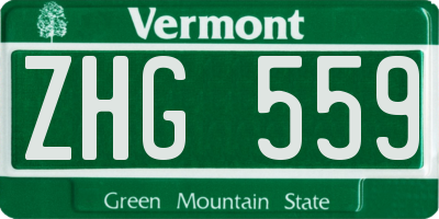 VT license plate ZHG559