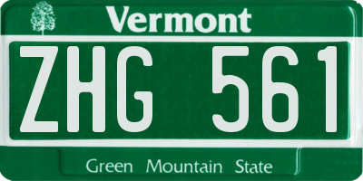 VT license plate ZHG561