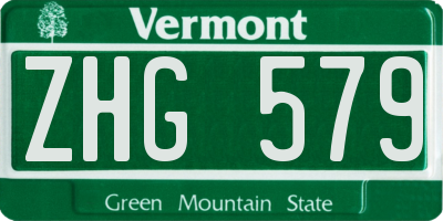 VT license plate ZHG579