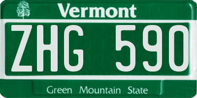 VT license plate ZHG590