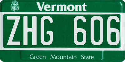 VT license plate ZHG606