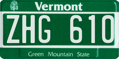 VT license plate ZHG610