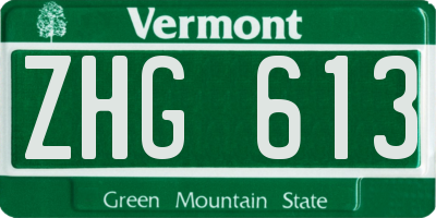 VT license plate ZHG613