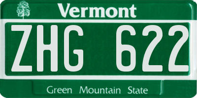 VT license plate ZHG622