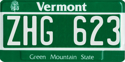 VT license plate ZHG623