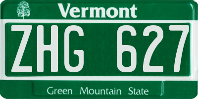 VT license plate ZHG627