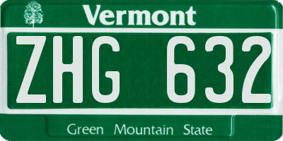 VT license plate ZHG632
