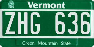 VT license plate ZHG636