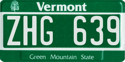 VT license plate ZHG639